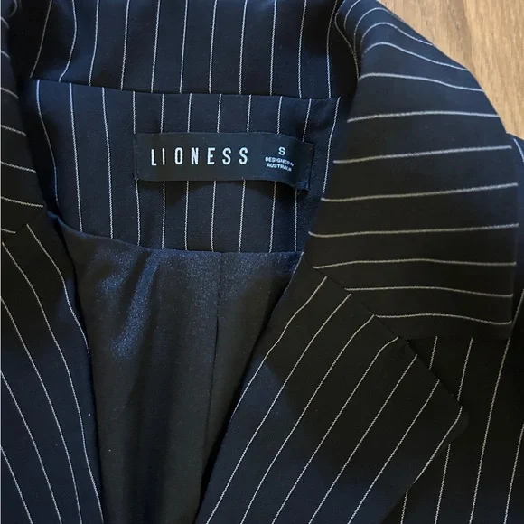 Lioness Navy Pinstripe Women's Blazer Dress - Picture 3 of 5